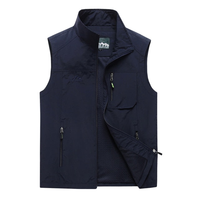 saferido       Men's Vests Autumn Mens Sleeveless Vest Spring Summer Casual Travels Vest Outdoors Thin Big Size Vest Waistcoat Men Clothes