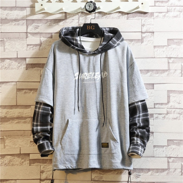 Japan Style Casual O-Neck Spring Autumn Print Hoodie Sweatshirt Men'S Thick Fleece Hip Hop High Streetwear Clothes