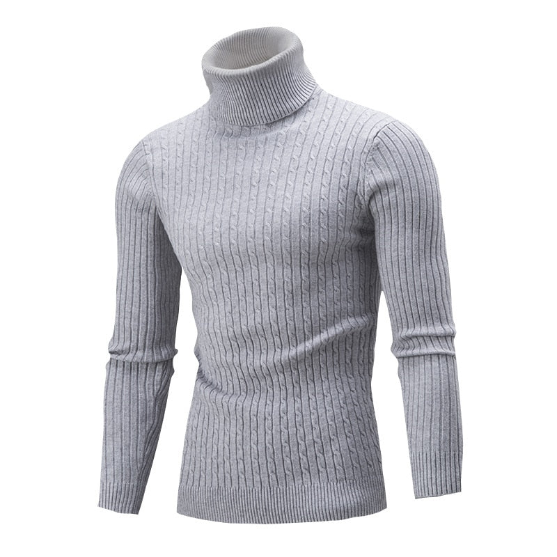 Men's Turtleneck Striped Sweater Knit Multicolor