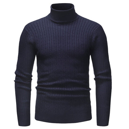 Men's Turtleneck Striped Sweater Knit Multicolor