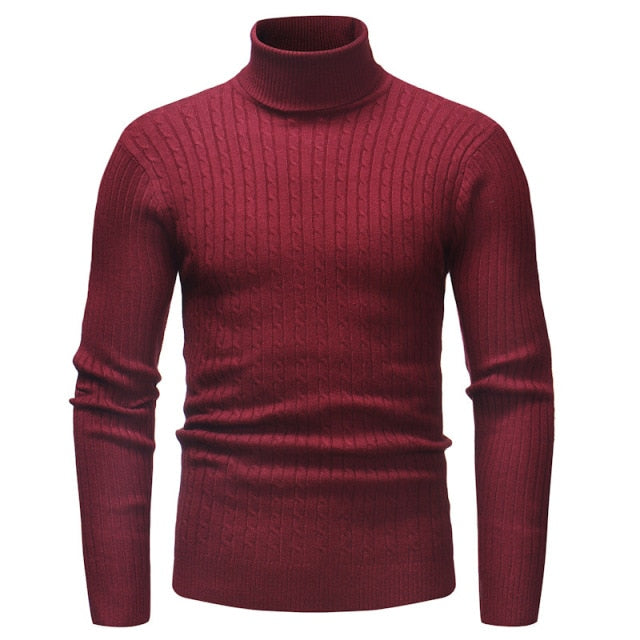 Men's Turtleneck Striped Sweater Knit Multicolor