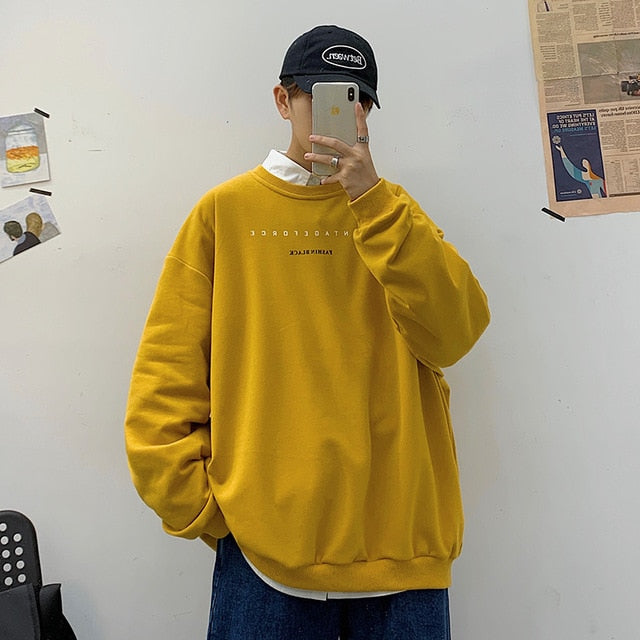 Spring Men Casual Sweatshirts Harajuku 1997 Printed Men Oversized Hoodies Korean Man Casual Loose Pullovers