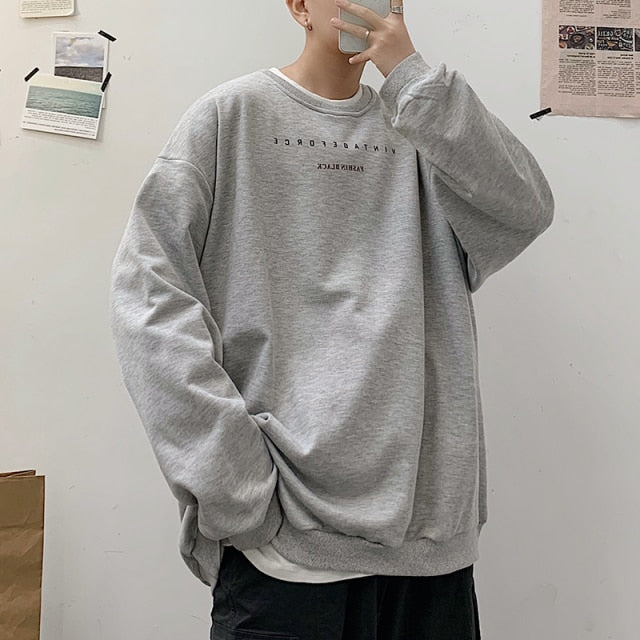 Spring Men Casual Sweatshirts Harajuku 1997 Printed Men Oversized Hoodies Korean Man Casual Loose Pullovers