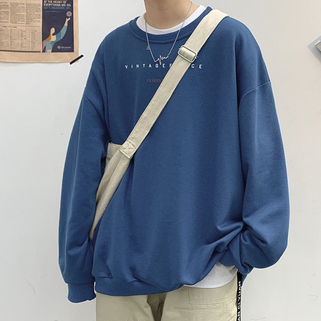 Spring Men Casual Sweatshirts Harajuku 1997 Printed Men Oversized Hoodies Korean Man Casual Loose Pullovers