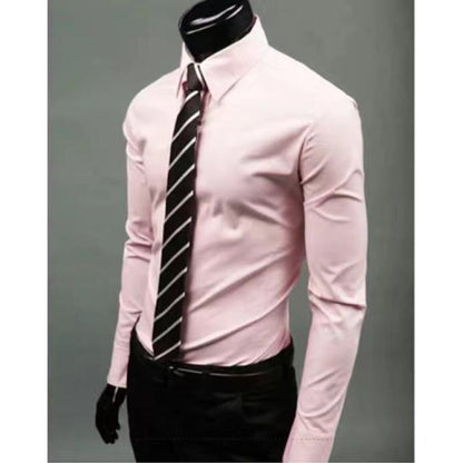 Men's Slim Fit Long Sleeve Shirt Male Leisure Shirt Social Business Dress Shirt Brand 17 color Clothing Comfortable Shirts