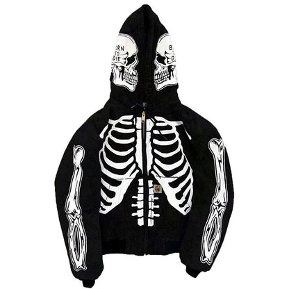 man hoodies Size S-4XL Hoody Tops Fashion Hi Street Cardigan Hoodies Skull Painted Streetwear Sweatshirts Hip Hop Graffiti