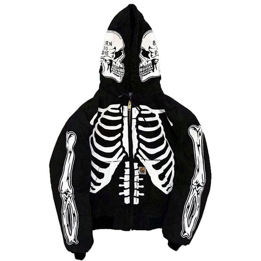 man hoodies Size S-4XL Hoody Tops Fashion Hi Street Cardigan Hoodies Skull Painted Streetwear Sweatshirts Hip Hop Graffiti