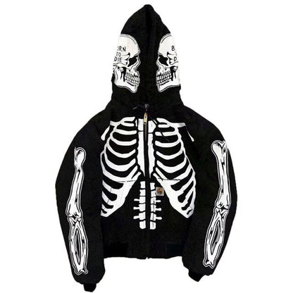 man hoodies Size S-4XL Hoody Tops Fashion Hi Street Cardigan Hoodies Skull Painted Streetwear Sweatshirts Hip Hop Graffiti