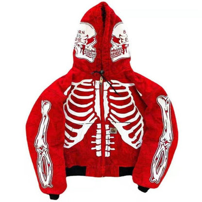 man hoodies Size S-4XL Hoody Tops Fashion Hi Street Cardigan Hoodies Skull Painted Streetwear Sweatshirts Hip Hop Graffiti