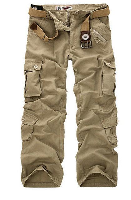 Men's Fashion Trendy New Camouflage Mens Cargo Pants Multi-Pocket Fashion Military Tactical Pants Mens Leisure Cotton Straight Zipper Male Pants