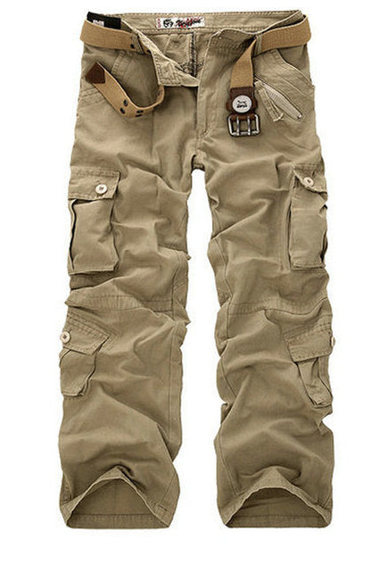 Men's Fashion Trendy New Camouflage Mens Cargo Pants Multi-Pocket Fashion Military Tactical Pants Mens Leisure Cotton Straight Zipper Male Pants